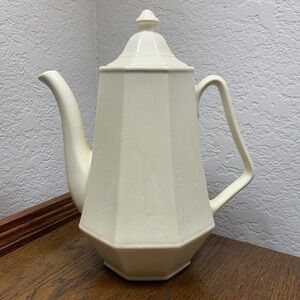 Vtg Homer Laughlin Colonial Speckled Cream Dover Ironstone 6 Cup Coffee Pot